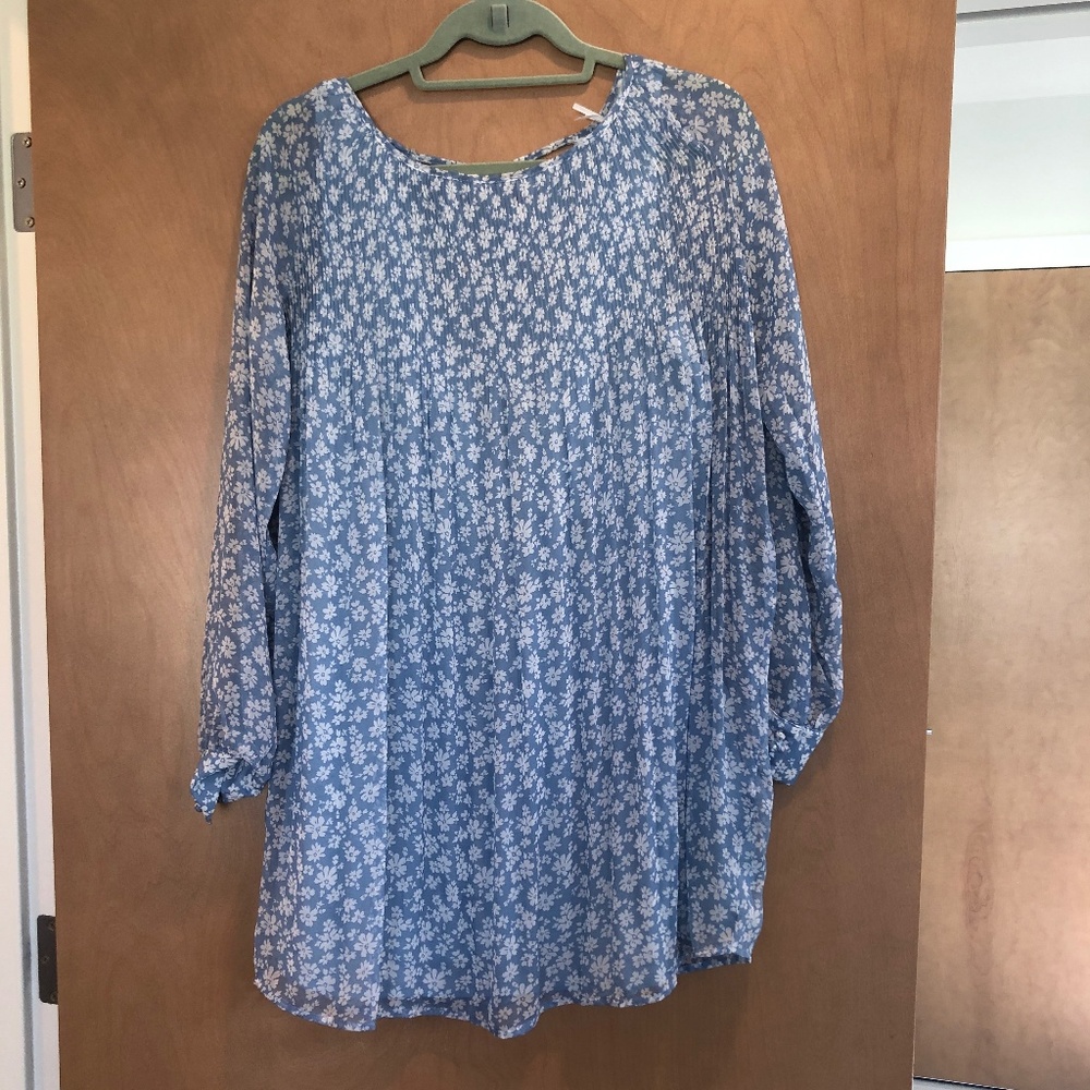 Babydoll Blue Dress with keyhole back